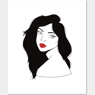 red lips Posters and Art